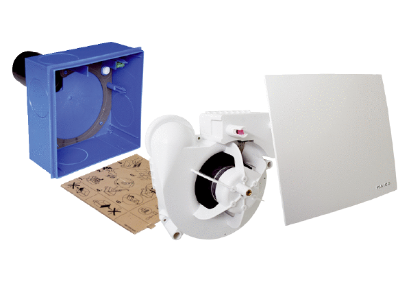 Süllyesztett megoldás IM0018419.PNG Süllyesztett beszerelésű ház hátul csőcsatlakozással és AC technológiájú ventilátorbetétekkel