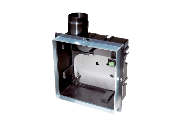 ER GH-VWR IM0018592.PNG Recess-mounted housing with convertible plastic socket to hold the ER EC fan insert, with extension frame at front, second connection possible for toilet seat ventilation