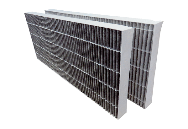 RB 3500-AKF IM0019073.PNG Filtre à air, de rechange, à charbon activé pour les systèmes de ventilation centralisés Reco-Boxx 3500 Z, classe de filtration F7/charbon activé pour l'air extérieur, 1 kit (2 unités), ancien modèle Aerex, N° de réf. : 0043.0093