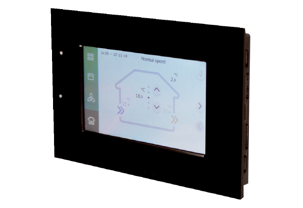 RLS-MV45XX-TP IM0022453.PNG Room air control as a touch control panel. Convenient configuration and operational control of an RLT air handling unit. Order with an RLT central air handling unit or RLT Flat air handling unit necessary.