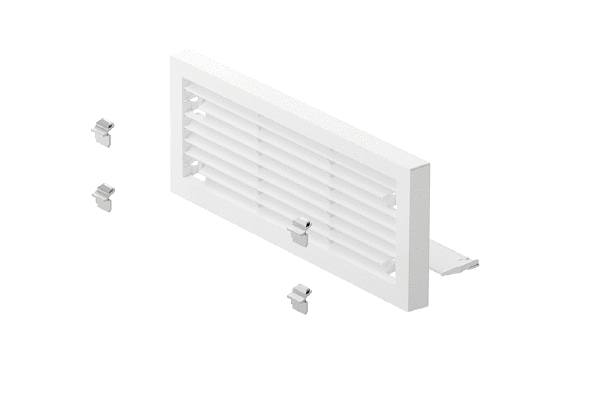 RV 2 AH IM0023381.PNG External cover, horizontal, plastic, colour traffic white similar to RAL 9016, as required accessory for the RV 2 final assembly kit, horizontal