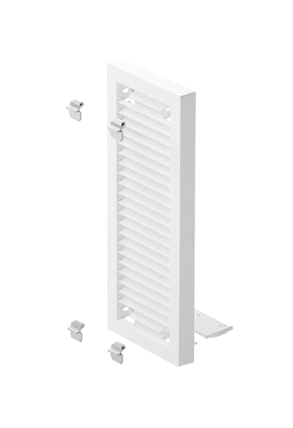 RV 2 AV IM0023383.PNG Vertical external cover, plastic, colour traffic white similar to RAL 9016, as required accessory for the RV 2 final assembly kit in vertical position