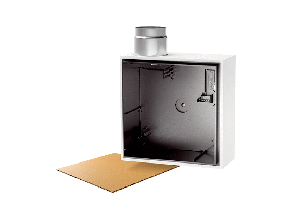 ER-UPB EC IM0023752.PNG Fire protection flush-mounted housing with fire protection shut-off device for all fire protection systems, designed for mounting an ER EC/ER EC 2.1 fan.