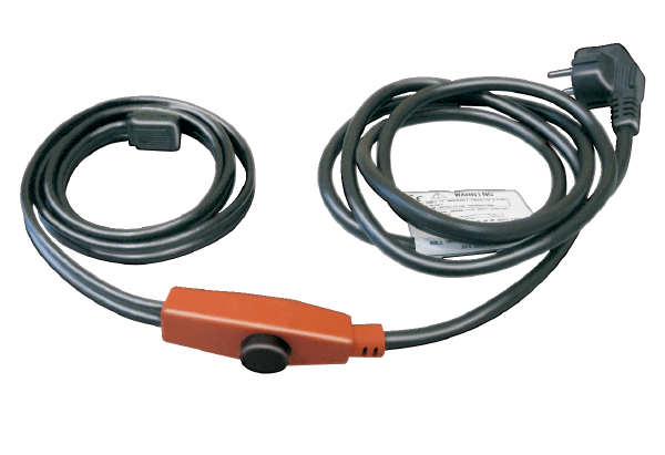 SBH1 IM0023819.PNG Siphon trace heating for condensate drain, 1 metre heating length with thermostat, 1.5 metre supply cable with plug with protective earth contact