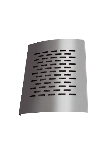 DAE 125 E IM0023826.PNG Exhaust air element 125 brushed stainless steel with integrated expanded metal filter and air volume damper