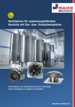 Aktuelle Produktbroschüre zum Thema Explosionsgeschützte Ventilatoren und Lüftungslösungen von MAICO